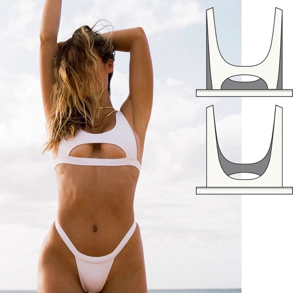 Indah white swimsuit set (Dalena top and Kal bottoms, white, XS) - Picture 3 of 5